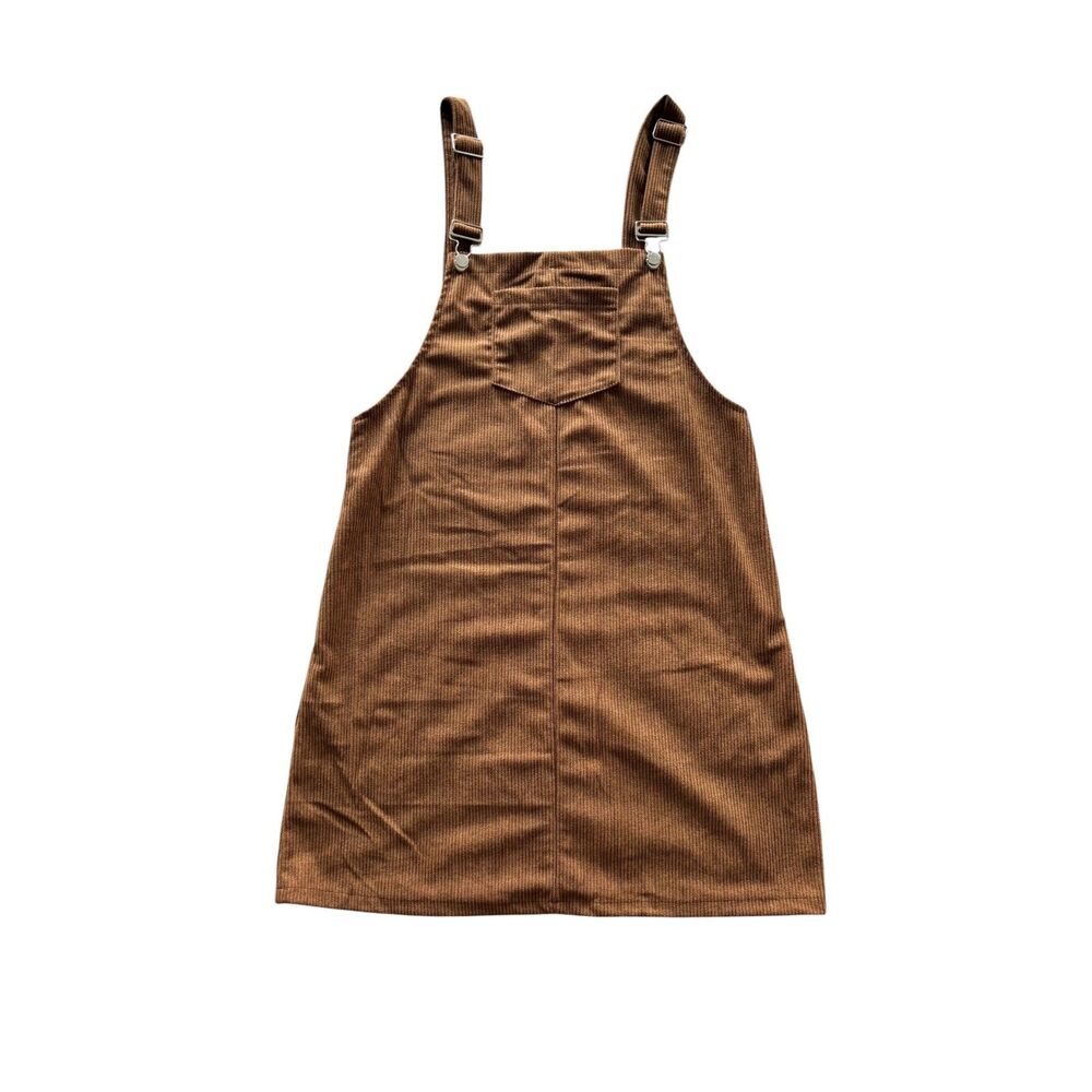 Women's Corduroy Overall Dress Fall Cottagecore Capsule Closet Minimalist Size S